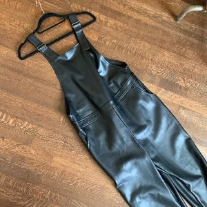 Wildfang leather overalls